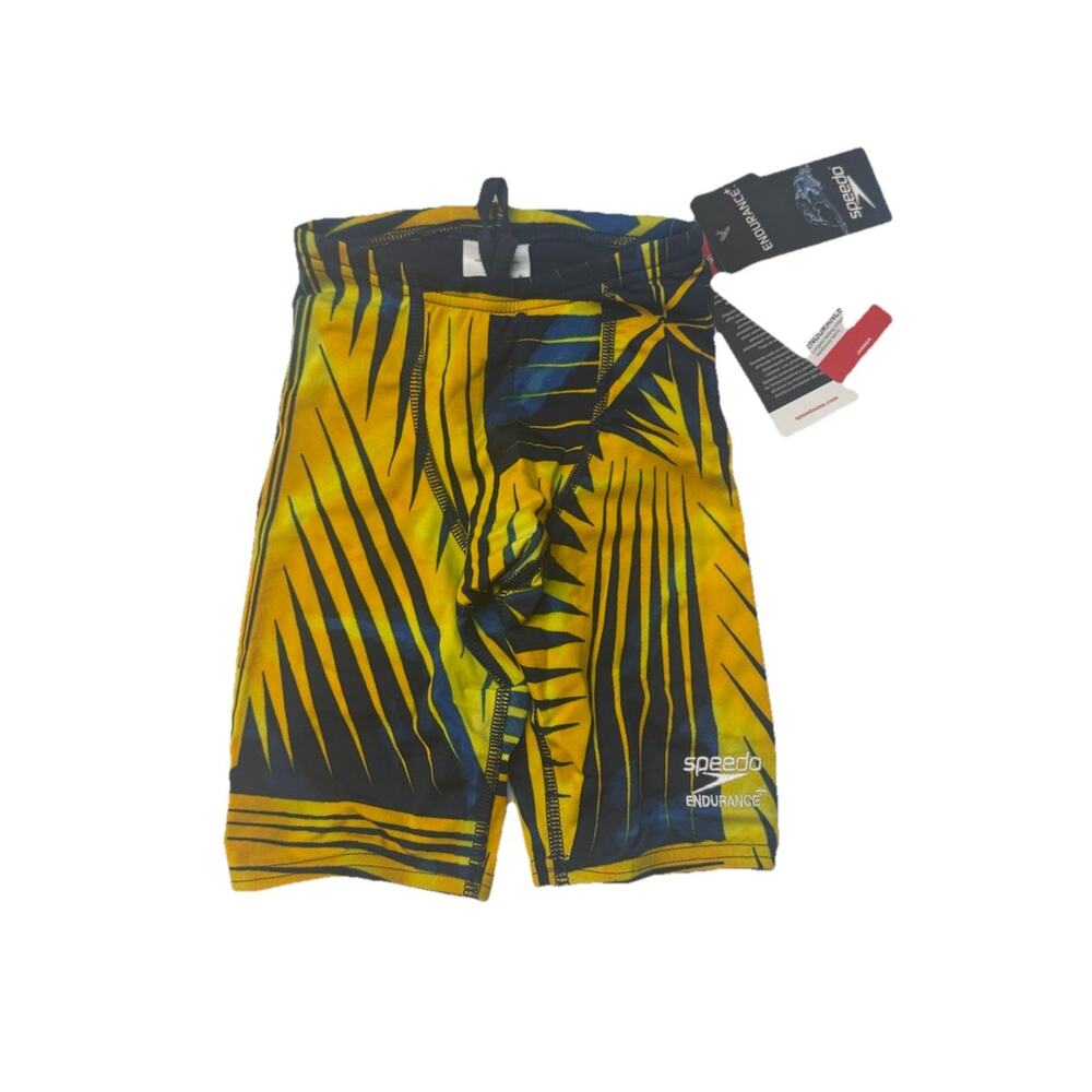 Speedo Endurance+ Boys Jammer Swimsuit Size 22 NWT Sapphire Gold